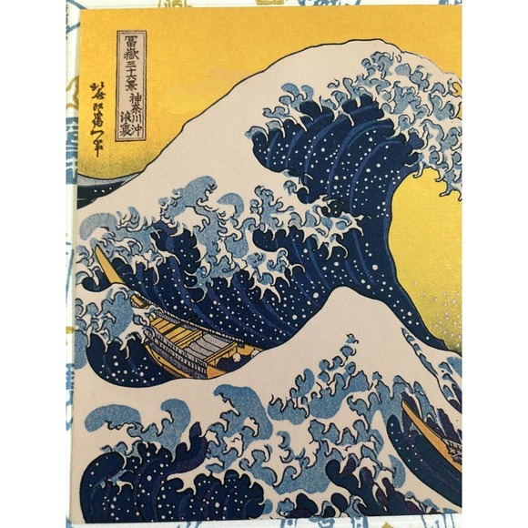 Japanese Fukui Asahido Kyoto greeting card The Great Wave Kanagawa Wood Block - Picture 4 of 11